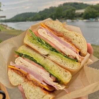 bbc club bagel sandwich